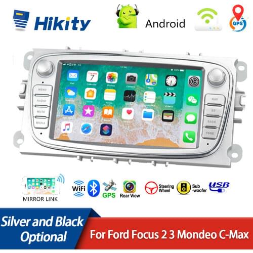 Hikity 2 din Car Radio 7" Android 8.1 Car Multimedia Player GPS WIFI Autoradio IOS Android Mirrorlink for Ford Focus Car Stereo