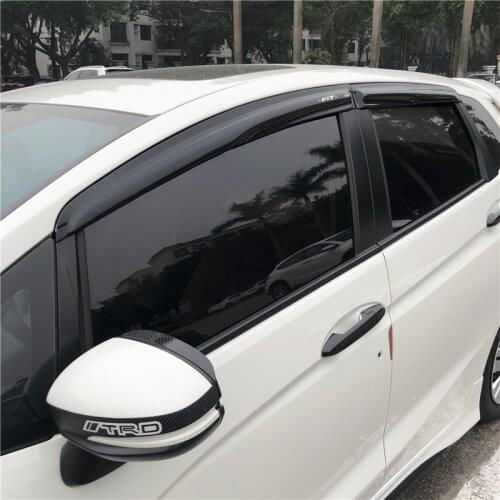 For Ford Honda JAZZ Fit Window Visor 2014 2015 2017 2018 2019 20 Vent Shades Sun Rain Deflector Guard Auto Accessories 4PCS/SET