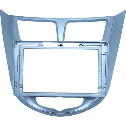 Car Fascia Navigation Fascias Dash Frame Kit For 9" Universal Android Multimedia Player For Hyundai Solaris Verna 2010 2011~2017