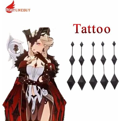 Genshin Impact La Signora Cosplay Costume Tattoo Stickers Fit Game Genshin Impact La Signora Costume Sexy Dress Suit For Women
