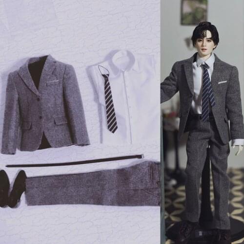 Toy Center Grey Color 1/6 Scale Male Suit Clothes Trousers Costume with Belt Set Model for 12'' Narrow Shoulders Body