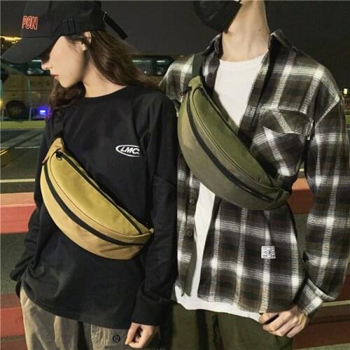 Fashion Chest Bag Black Waterproof Money Belt Bag Men Purse Teenagers Travel Wallet Belt Waist Bags Crossbody pack Unisex