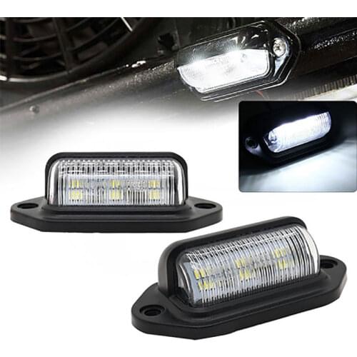 New 6 LED License Plate Tag Lights Black Boat Trailer RV Truck Interior Step Lights Long Haul Car LED Lamp Bulbs Car Accessories