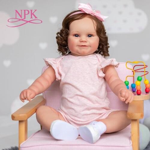 NPK Maddie Two Size Version Reborn Toddler Popular Cute Girl Doll with Rooted brown hair Soft Cuddle Body High Quality Doll