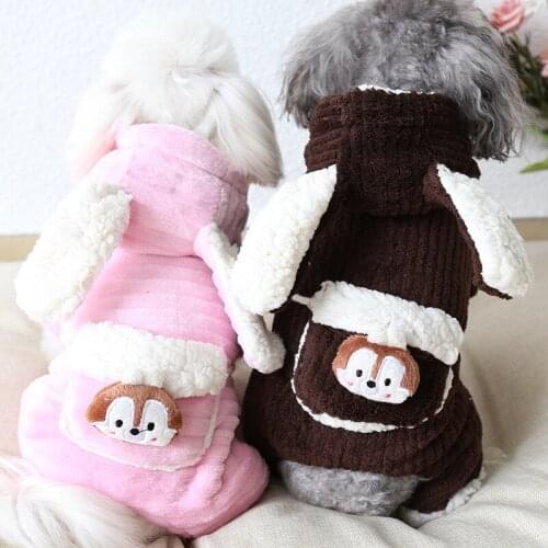 Rabbit Pocket Pet Dog Clothes Winter Warm Dog Bathrobe Jumpsuits Dog Pajamas Thick Coats Clothing For Dogs Cat Yorkie Teddy