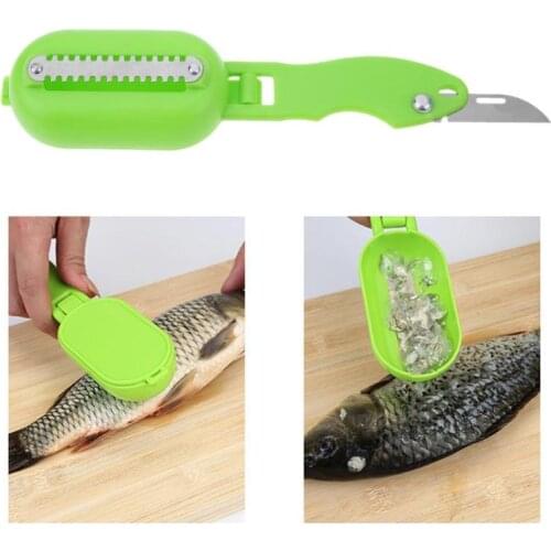 Plastic Fish Scales Skin Remover Scaler Knife Fast Fish Peeler Tool Fish Skin Steel Scraper Kitchen Gadgets Fish Peeler Tool