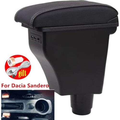 For Dacia Sandero armrest box central Store content Storage box Dacia stepway armrest box with USB interface