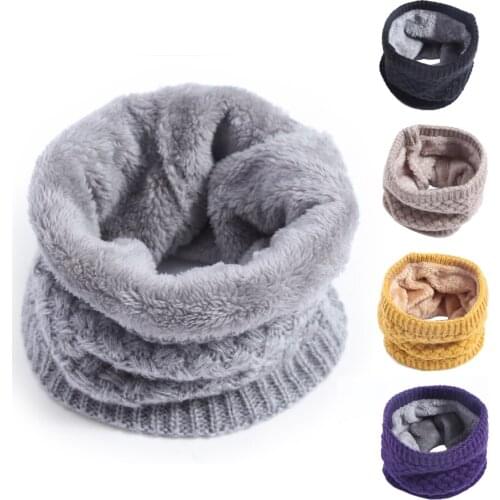 Hot Fashion Winter Scarf For Women Men children Ring Scarf Thickened Wool Collar Scarves Boys Girls Neck Scarf Cotton Unisex