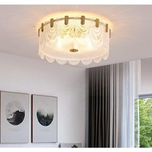 Postmodern Light Luxury Bedroom Led Ceiling Lamp Art Printing Glass Study Restaurant Atmospheric Decor Ceiling Light Fixtures