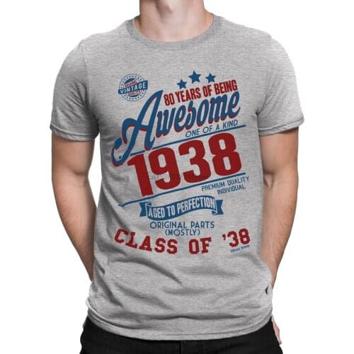 80 Years Of Being Awesome Mens 80Th T-Shirt Class Of 1938 Birthday Gift Retro Cool Casual Pride T Shirt Men Unisex New Fashion