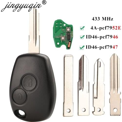 Jingyuqin 2BTN Remote Key For Renault Duster Modus Clio 3 Twingo DACIA Logan Sandero Kangoo 433MHz PCF7946 PCF7947 pcf7952E Chip