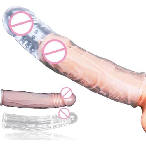 Delay Peni Sleeve Realistic Dildo Condom Textured Extension Penis For Couple Ring Sex Products Adult Sex Toys For Shop Man Games