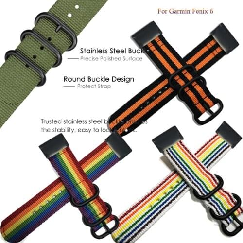 Luxury nylon for Garmin Fenix 6/6 Pro /5/ 5Plus Easy fit Woven nylon watchband Quick Release 22mm For Forerunner 945 wrist strap
