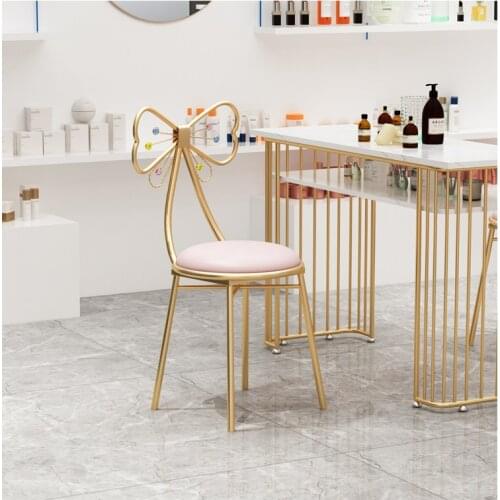 Net Red Makeup Chair Girl Heart Bedroom Dressing Stool Manicure Chair Bow Chair