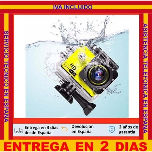 WITHTECH HD sports camera, with 5 MPX Aquatica housing, 30 M submersible, multiple accessories, bicycle, diving, RUNING