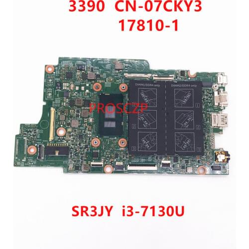 For DELL 3390 CN-07CKY3 07CKY3 7CKY3 Laptop Motherboard 17810-1 With SR3JY I3-7130U CPU 100% working well