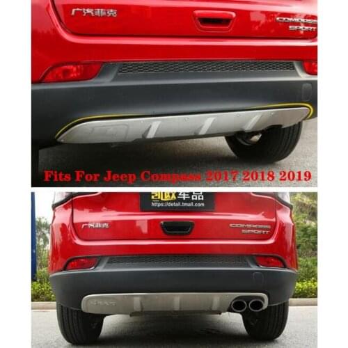 Stainless Steel Car Front Rear Bumper Protector Guard Plate Fits For Jeep Compass 2017 2018 2019