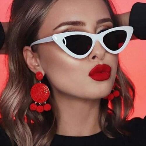 Cool Triangle Cat Eye Sunglasses Women Brand Designer Vintage Retro Transparent Ocean Sunglass Ladies Sexy Black Sun Glasses
