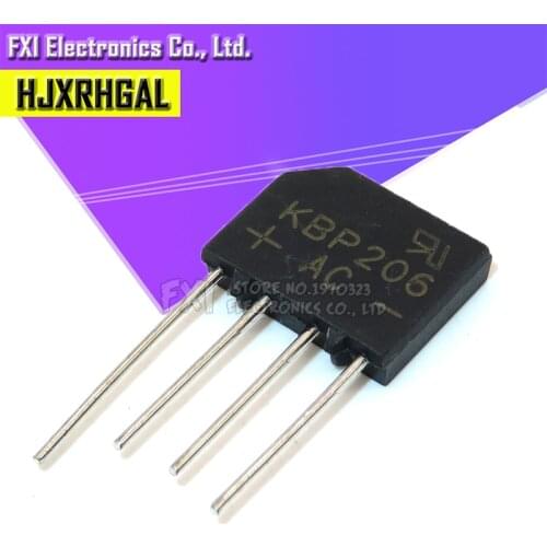 10PCS KBP206 KBP206G ZIP Bridge Rectifier 2A 600V New original