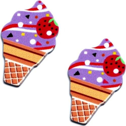 20Pcs Acrylic Colorful Ice Cream Decoration Crafts Cabochon Flatback Embellishments For Scrapbooking Kawaii DIY Accessories