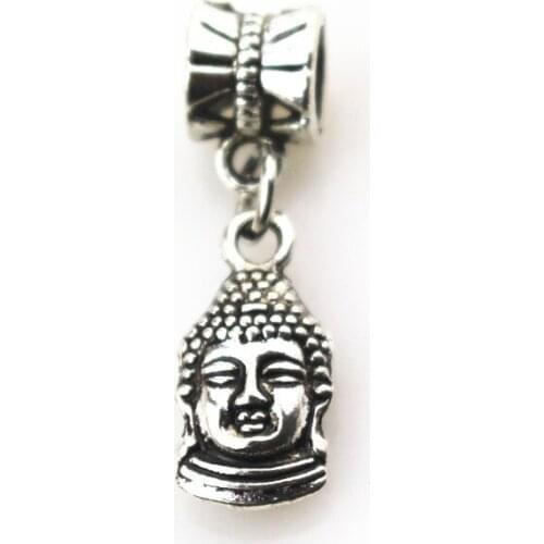 20pcs/lot buddha hanging bead charm big hole pendant beads charm fit pando bracelet diy jewelry dangle charms