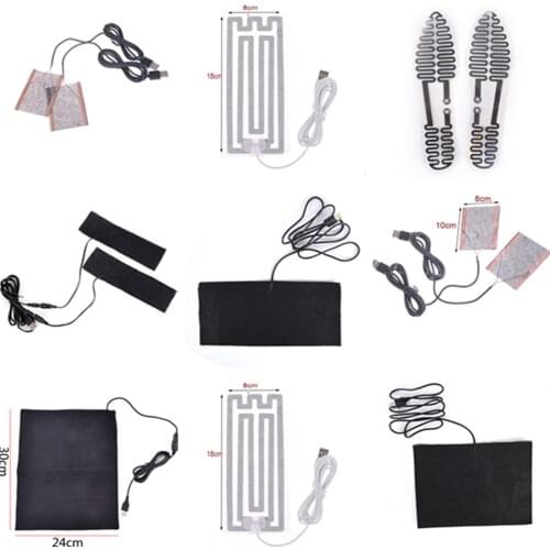 3.7-5V 1Pc Heated Socks Carbon Fiber Pads Electric Heated Insoles Winter Warm Arm Hands Waist Heated Hiking Gloves