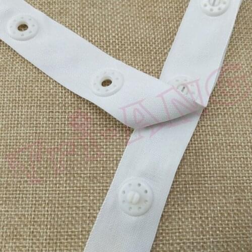 30 yards/lot, New Arrival Garment Top Fly Plastic Button Fastener Tape, Baby Clothes Round Snap Fastener Tape