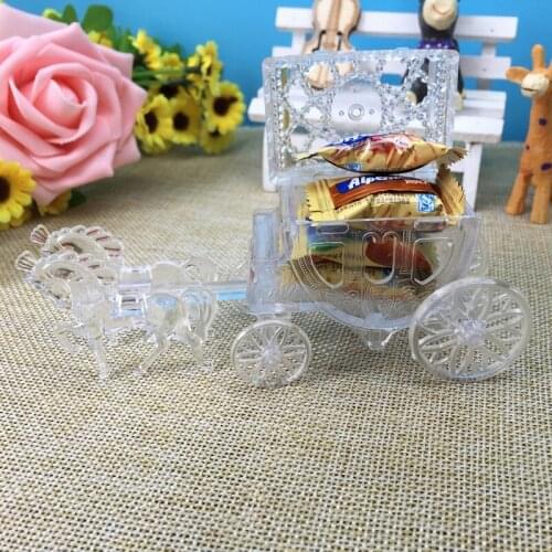 300pcs Fairy Tale royal carriage candy box transparent wedding favor boxes gift box sweet box