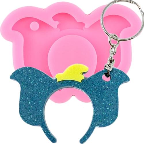 3D Mouse Headband Keychain Silicone Mold Straw Topper Epoxy Resin Mould DIY Polymer Clay Jewelry Making Necklace Molds