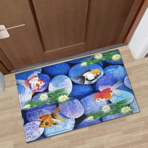 3D Printed Entrance Mat Indoor Welcome Hallway Doormat Anti Slip Kitchen Bathroom Bedroom Soft Room Feet Floor Mats Washable