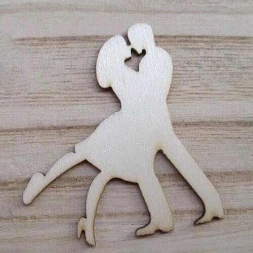 50x Bride and groom dance shape laser cut wood shapes unfinished wood cutout