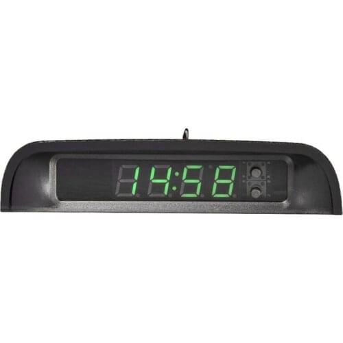 Car Clocks with Night Display Thermometer Auto Internal Stick-on Digital Watch Solar Powered 24-Hour Car Clock