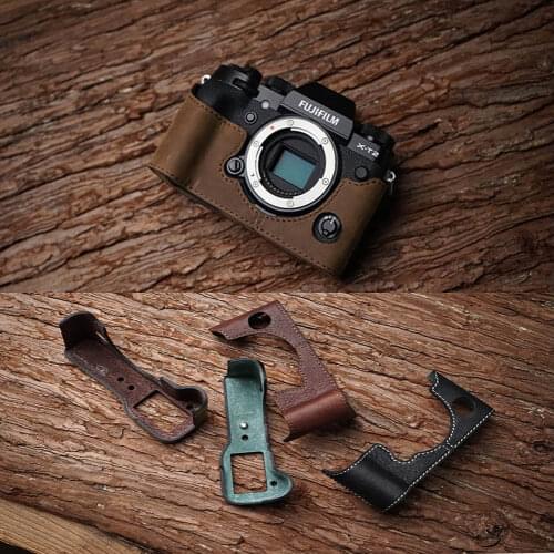 Mr.Stone Handmade Genuine Leather Camera case Video Half Bag For Fuji Fujifilm XT2 XT-2 Camera Retro Vintage Bottom Case