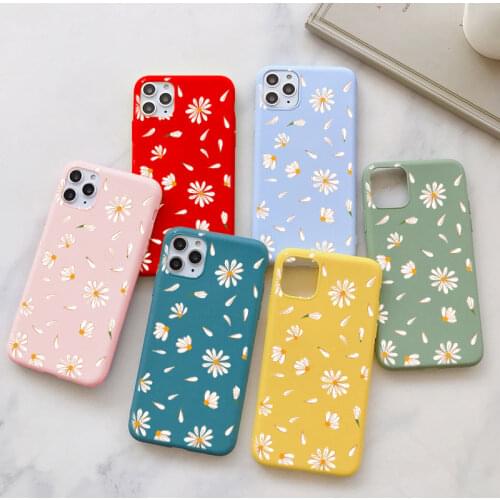 Candy Color Daisy Flower Case For Xiaomi Redmi Note 9 8 Pro 9S 8T 7 6 5 Plus Mi A3 A1 A2 8 9 10 Lite SE 9T Poco X3 NFC TPU Funda