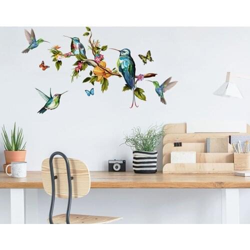Home Wall Stickers Kids Leaves Mural Nursery Removable Waterproof Bird
