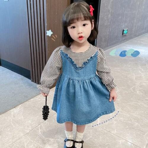 New Jeans Spring Summer Girls Dress Kids Teenagers Children Clothes Outwear Special Occasion Long Sleeve High Quality