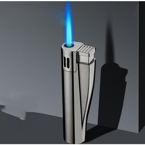 Electronic Blue Flame Creative Metal Electroplating Inflatable Spray Gun Turbo Lighter Cigar Accessories Gas Lighter