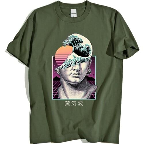Great Vaporwave Ideas Print 2020 New T Shirt Mens Japanese Hip Hop Streetwear Anime Printing Tops O-Neck Tee Clothes New Loose
