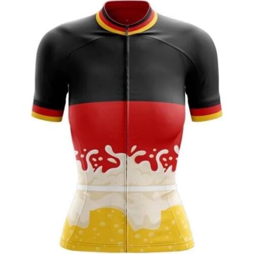 Germany Summer Women Team Cycling Jersey Customized Road Mountain Race Top cycling wear Quick Dry /Breathable cycling clothing