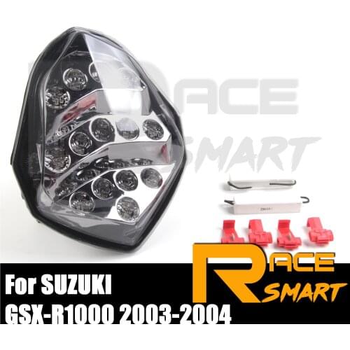 GSX-R 100 2003-2004 1 Set Motorcycle LED Turn Signals Brake Tail Light Taillight For SUZUKI GSXR1000 GSX-R100 GSXR-1000 Smoke