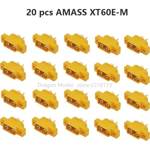 AMASS XT60E-M Mountable XT60 Male Plug Connector with Screw For Racing Models Multicopter Fixed Board DIY Spare Part