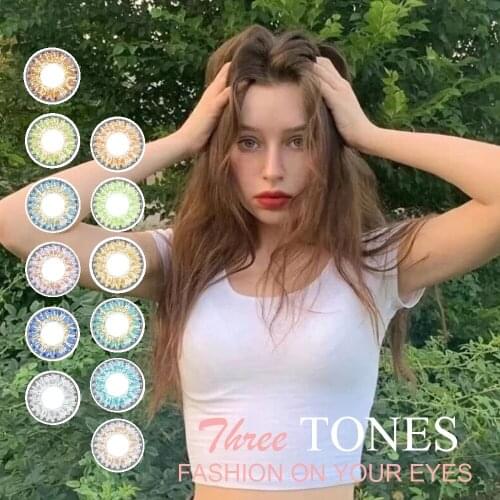 Natural Look 3Tones Cosmetic Contact Lenses Brown Blue Gray Green Color Contact Lens Classic 12 Colors Contact Lenses Eye Color