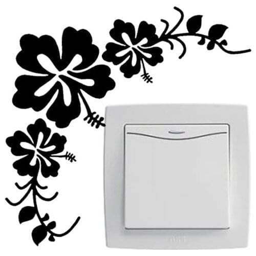Beautiful Flowers Vinyl Decal Switch Wall Stickers Modern Home Accessories 4WS0128