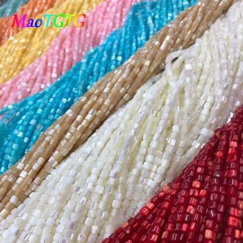 Colorful Circular Tube Shape Shell Beads For Jewelry Making Necklace Bracelet 3.5x3.5mm Trochid Shell Spacer Beads Accessories