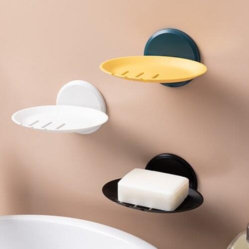 Creative Soap Box Wall-mounted Suction Cup Soap Box Free Punch Drain Rack Simple Soap Dish for Bathroom Toilet Dropshipping