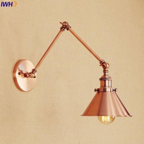 Loft Industrial Vintage Wall Lamps Edison Style Lighting Adjustable Long Arm Rustic Wall Sconces Arandela LED Stair Light