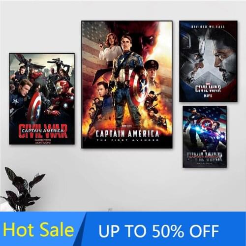 Marvel Superhero Iron Man Canvas Painting Avengers Captain America Wall Art Nordic Posters and Prints Pictures Living Room Decor