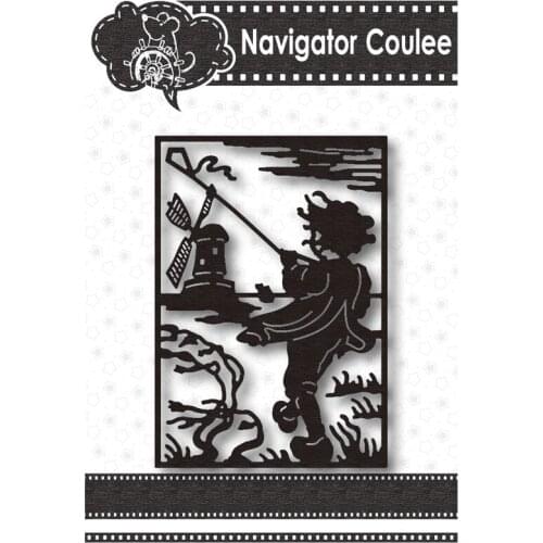 Metal Cutting Die Boy Scene Die in Scrapbook Die Cutting Die Craft Supplies Cut Decoration Stamps and Die 2021