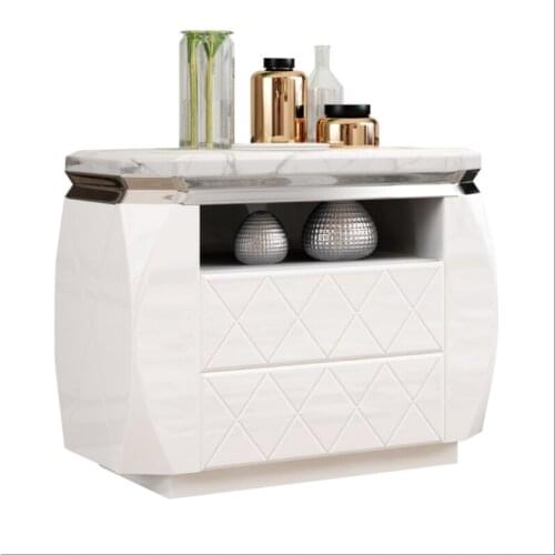 Marble tea table TV cabinet combination set modern simple style small house black tea table living room