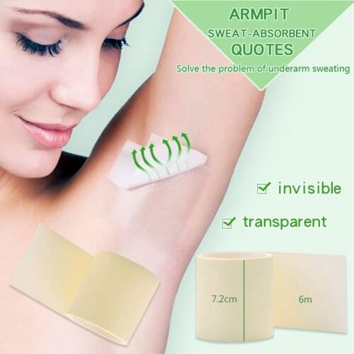 1 Roll Invisiable Absorbent Armpit Underarm Sweat Pads Natural Deodorant Antiperspirant For Women and Men Anti Perspirantion 6m